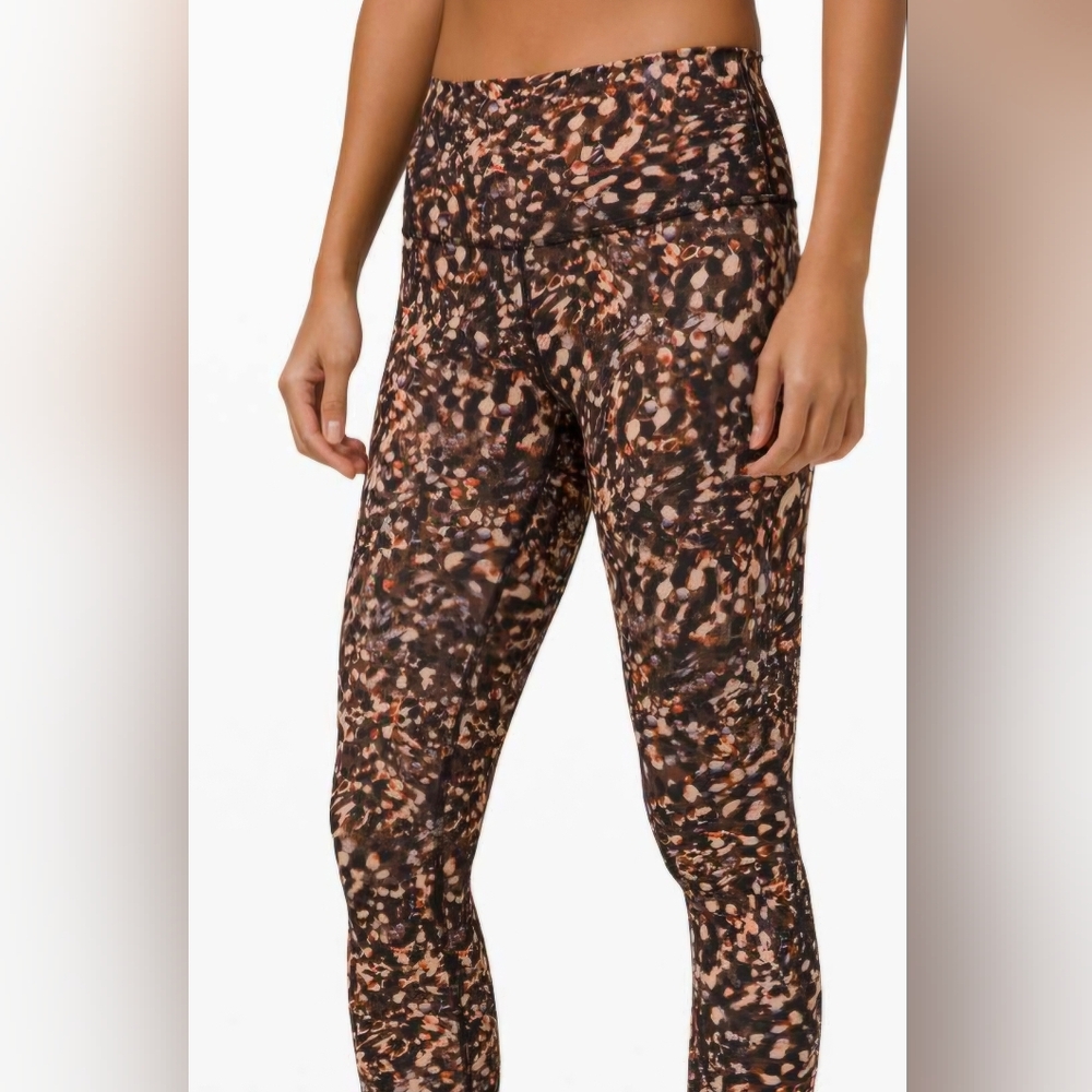 lululemon athletica Black and Tan Speckled Leggings